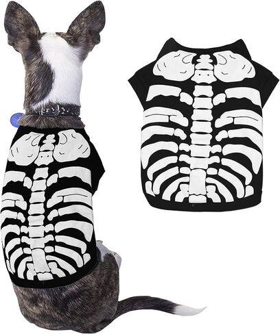 Halloween Skeleton Costumes for Pets Dogs Cats Funny Pets Kitten Puppies Dress Up Apparel Clothes (Skeleton,M) in Saudi Arabia