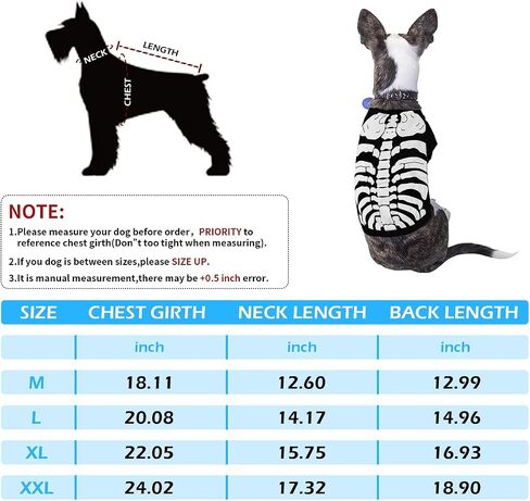 Halloween Skeleton Costumes for Pets Dogs Cats Funny Pets Kitten Puppies Dress Up Apparel Clothes (Skeleton,M) in Saudi Arabia