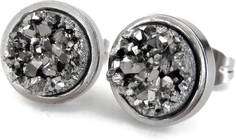 أقراط أذن رمادية اللون مع دروزي مقلد - أقراط حديثة كبيرة للرجال للجنسين in Kuwait