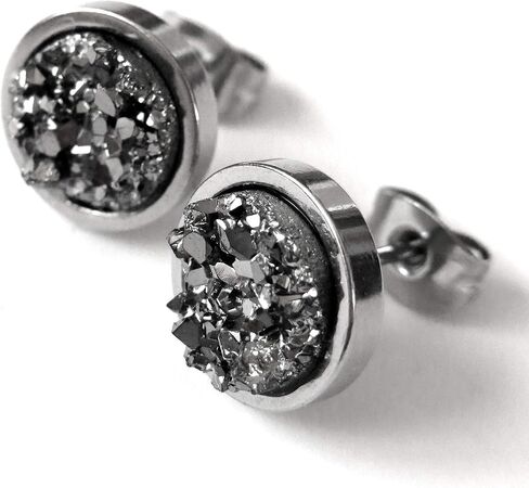 أقراط أذن رمادية اللون مع دروزي مقلد - أقراط حديثة كبيرة للرجال للجنسين in Kuwait