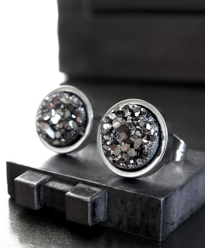 أقراط أذن رمادية اللون مع دروزي مقلد - أقراط حديثة كبيرة للرجال للجنسين in Kuwait