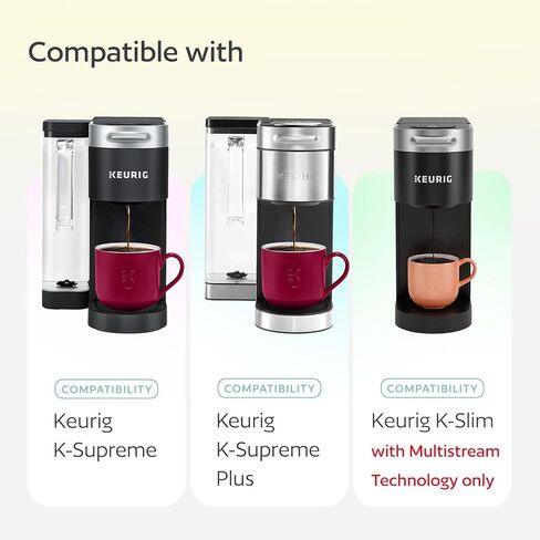 2 أكواب K من الفولاذ المقاوم للصدأ قابلة لإعادة الاستخدام لـ Keurig K Supreme وK Supreme Plus وK Slim مع تقنية Multistream in Kuwait
