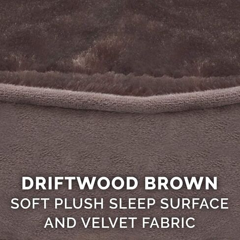 Furhaven Orthopedic Dog Bed for Large Dogs w/ Removable Washable Cover, For Dogs Up to 55 lbs - Plush & Velvet Oval Lounger - Driftwood Brown, XL/Extra Large in Saudi Arabia
