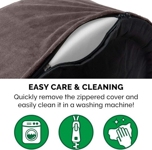 Furhaven Orthopedic Dog Bed for Large Dogs w/ Removable Washable Cover, For Dogs Up to 55 lbs - Plush & Velvet Oval Lounger - Driftwood Brown, XL/Extra Large in Saudi Arabia