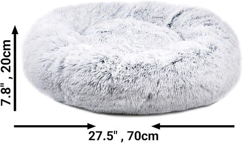 Mr. Peanut's OrthoPlush Two Tone Extra Fluff Faux Fur Donut Pet Bed (Medium, Snowflake) in Saudi Arabia