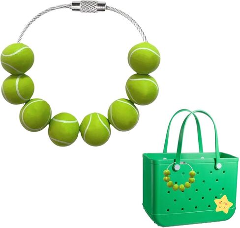 Sports Bogg Bag Accessories Charms, Wooden Beads Charms for Bogg Bag and Simply Southern Tote, Custom Beach Tote Bag Accessories (Tennis) in Saudi Arabia