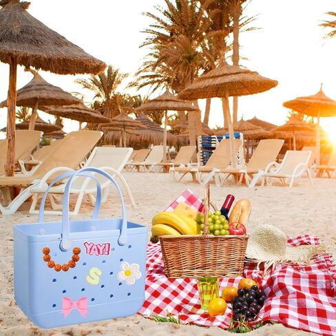 Sports Bogg Bag Accessories Charms, Wooden Beads Charms for Bogg Bag and Simply Southern Tote, Custom Beach Tote Bag Accessories (Tennis) in Saudi Arabia