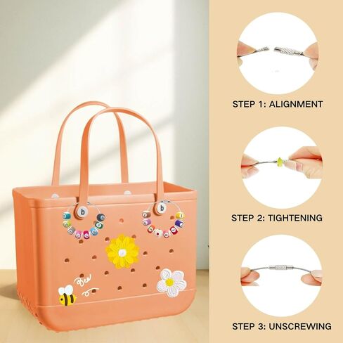 سحر إكسسوارات حقيبة Bogg الرياضية، سحر الخرز الخشبي لحقيبة Bogg وحقيبة اليد الجنوبية البسيطة، ملحقات حقيبة حمل الشاطئ المخصصة (التنس) in Kuwait