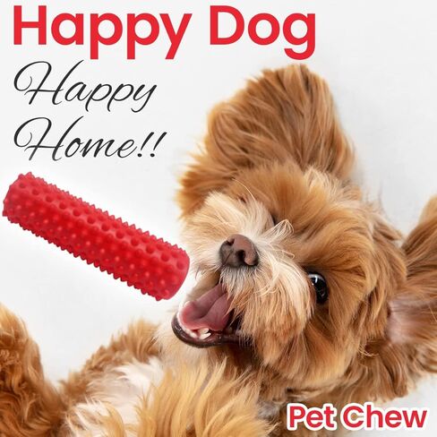 لعبة مضغ الكلب - لعبة الكلب للمضغ العدواني - لعبة الكلب غير القابلة للتدمير - تفاعلية من أجل الملل - لعبة تدريب الكلاب - تعزز صحة الأسنان وتنظيف الأسنان - تخفف من القلق والتوتر، أحمر in Kuwait