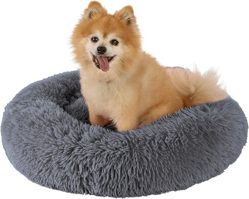 Calming Dog Bed for Large Medium and Small Pets-Cats and Dogs Anxiety Relief and Orthopedic Support Donut Bed-Self Warming Comfy Ultra Soft Faux Fur Plush Bed with Anti Slip Bottom in 3 Custom Sizes in Saudi Arabia