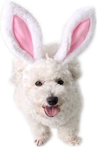 Dog Cute Costume Bunny Rabbit Hat Headband with Ears for Cats & Dogs Party Costume Easter Halloween Novelty Accessory Headwear (Large) in Saudi Arabia