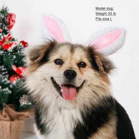 Dog Cute Costume Bunny Rabbit Hat Headband with Ears for Cats & Dogs Party Costume Easter Halloween Novelty Accessory Headwear (Large) in Saudi Arabia
