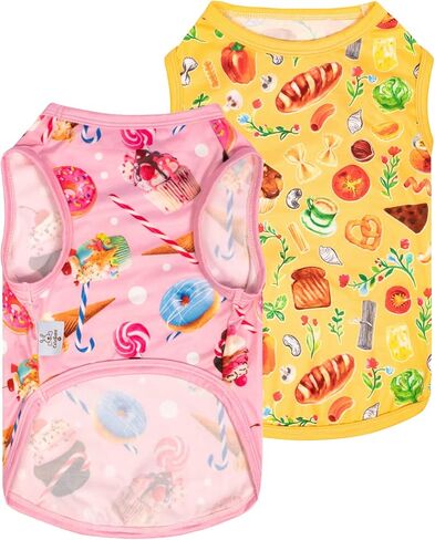 CuteBone Dog Shirts 2-Pack Soft Pet Clothes Breathable Summer Vest for Small Puppy and Stretchy Cat Apparel 2SY02XL in Saudi Arabia