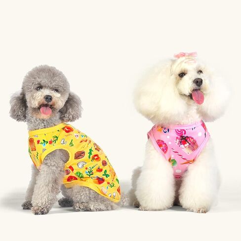 CuteBone Dog Shirts 2-Pack Soft Pet Clothes Breathable Summer Vest for Small Puppy and Stretchy Cat Apparel 2SY02XL in Saudi Arabia