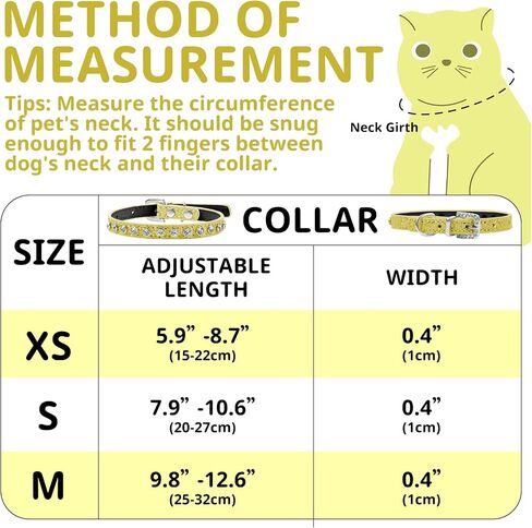 HOWWFALY Pet Bling Accessories Cat and Dog Rhinestone Collar PU Leather Adjustable Collar (Small, Silver) in Saudi Arabia