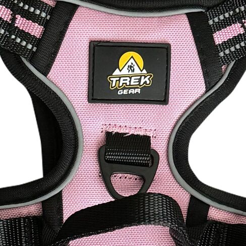 TrekGear Dog Harness, Pet Harness with 2 Leash Clips, Adjustable Soft Padded Dog Vest, Reflective No-Choke Pet Oxford Vest, Easy Control Handle (Pink, Medium) in Saudi Arabia