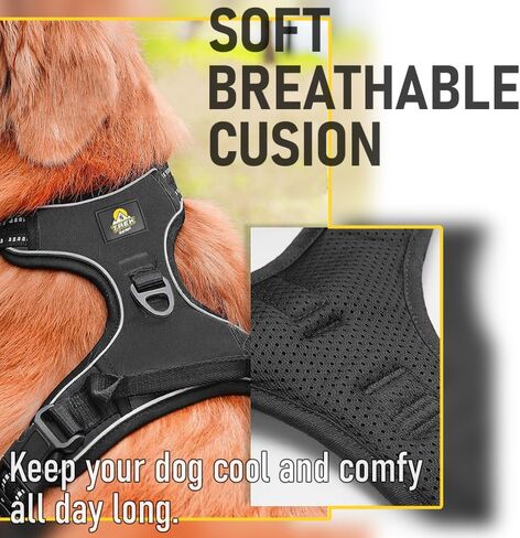 TrekGear Dog Harness, Pet Harness with 2 Leash Clips, Adjustable Soft Padded Dog Vest, Reflective No-Choke Pet Oxford Vest, Easy Control Handle (Pink, Medium) in Saudi Arabia