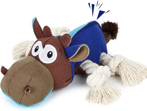 Dog Plush Toy for Large Chewers, Squeaky Toys with Cotton, Dog Chew Toys, blue in Saudi Arabia