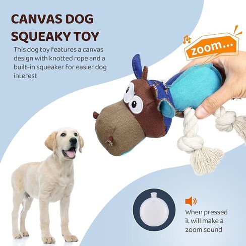 Dog Plush Toy for Large Chewers, Squeaky Toys with Cotton, Dog Chew Toys, blue in Saudi Arabia