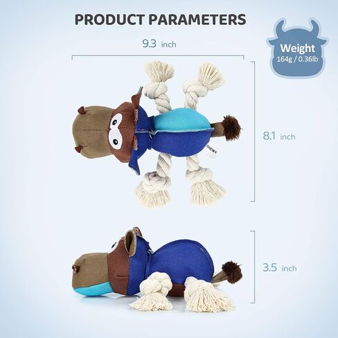 Dog Plush Toy for Large Chewers, Squeaky Toys with Cotton, Dog Chew Toys, blue in Saudi Arabia