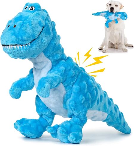 Dog Toys for Large Dogs | Plush Squeaky Toy for All Dogs | Tug Rope & Anxiety Relief | Durable & Breed-Specific Design | Keeps Your Pet Happy & Engaged | Tyrannosaurus Rex 05, Brown in Saudi Arabia