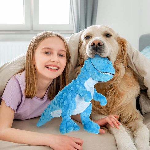 Dog Toys for Large Dogs | Plush Squeaky Toy for All Dogs | Tug Rope & Anxiety Relief | Durable & Breed-Specific Design | Keeps Your Pet Happy & Engaged | Tyrannosaurus Rex 05, Brown in Saudi Arabia