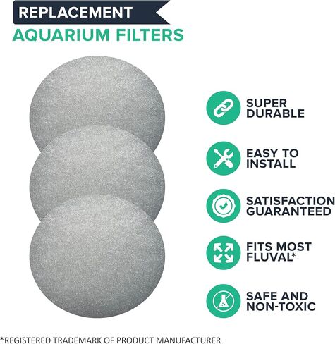 Think Crucial Replacement Aquarium Water Polishing Filter Pads - Compatible with Fluval FX4, FX5 & FX6 (12 Pack) in Kuwait