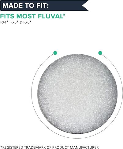 Think Crucial Replacement Aquarium Water Polishing Filter Pads - Compatible with Fluval FX4, FX5 & FX6 (12 Pack) in Kuwait