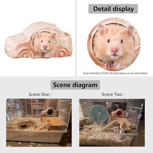 Hamster Hideout Ceramic,Car Shaped Hideaway for Hamster a Habitat Mini Hamsters House Pet Hideout, Ideal for Dwarf Hamsters Hedgehog and Gerbils (Grey) in Saudi Arabia