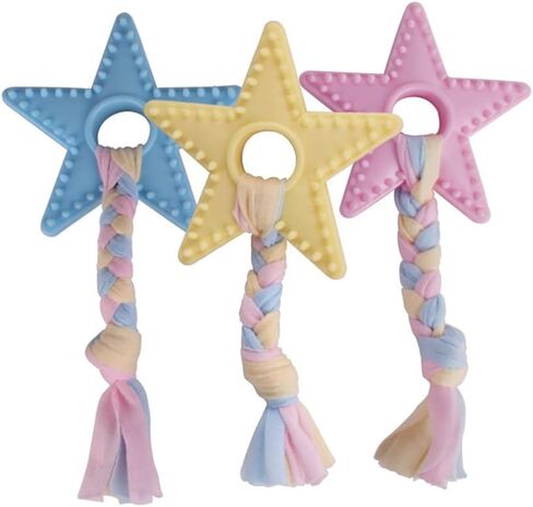 3Pcs Pet Teething Toys Durable Puppy Star Teething Toys Safe Dog Chew Toys Rubber Puppy Teething Toys for Small Puppies and Medium Dogs in Saudi Arabia