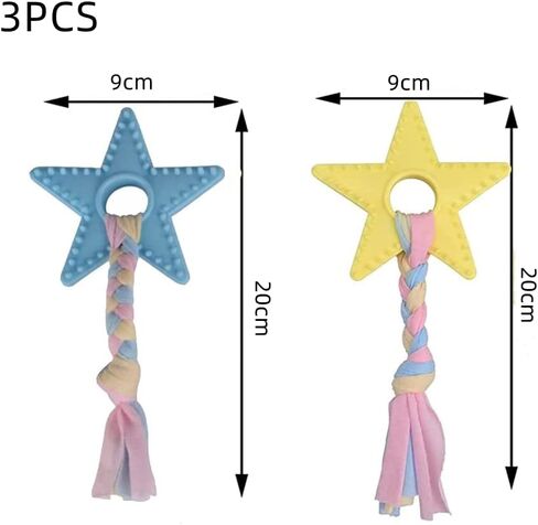 3Pcs Pet Teething Toys Durable Puppy Star Teething Toys Safe Dog Chew Toys Rubber Puppy Teething Toys for Small Puppies and Medium Dogs in Saudi Arabia