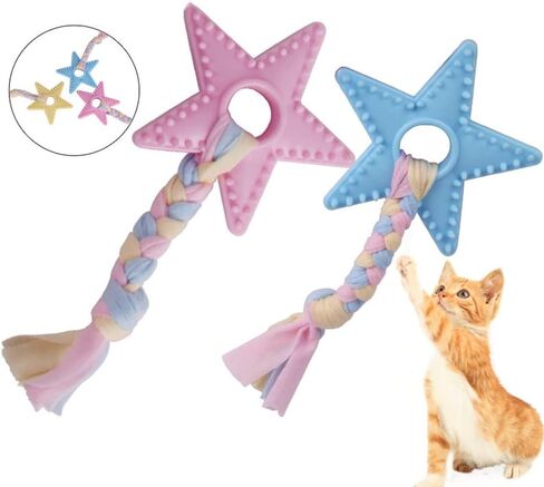 3Pcs Pet Teething Toys Durable Puppy Star Teething Toys Safe Dog Chew Toys Rubber Puppy Teething Toys for Small Puppies and Medium Dogs in Saudi Arabia