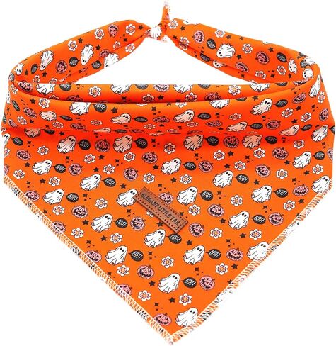 Elegant little tail Fall Dog Bandana, 1PC Girl Boy Dog Bandanas Halloween Bib Scarf Soft Washable Square Dog Scarf Adjustable Dog Kerchief for Small Medium Large Dogs in Saudi Arabia
