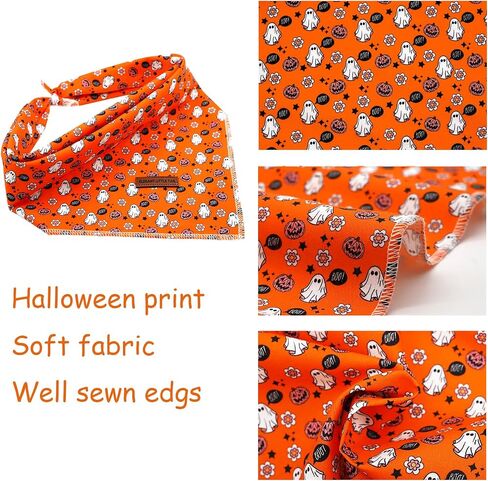 Elegant little tail Fall Dog Bandana, 1PC Girl Boy Dog Bandanas Halloween Bib Scarf Soft Washable Square Dog Scarf Adjustable Dog Kerchief for Small Medium Large Dogs in Saudi Arabia