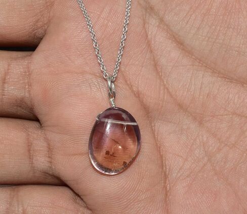 Ametrine Tumble Crystal Necklace, Stone Necklace, Dainty Stone Pendant, Healing Crystals Healing Stone Pendant for Beauty, Love and Positive Energy, Jewelry Gift in Saudi Arabia