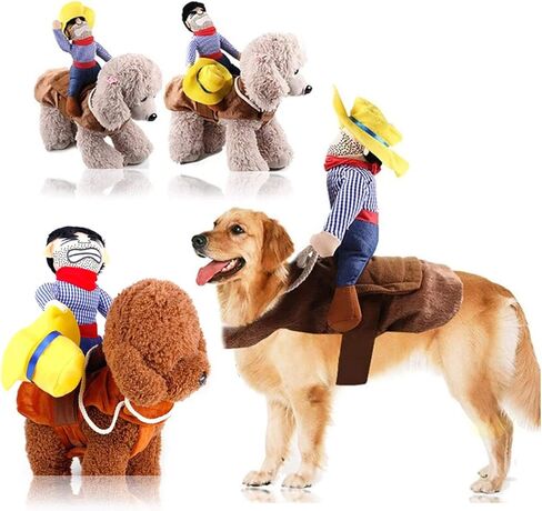 Dog Cowboy Costume Dog Halloween Costumes for Dogs, Pet Costume Pet Suit Cowboy Rider Style Dog Carrying Costume, Dog Cosplay Costume for Halloween Christmas Birthday Party in Saudi Arabia