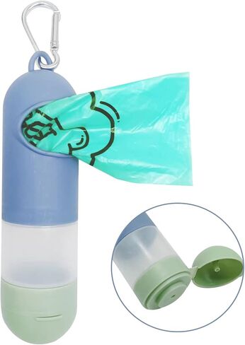 Dog Poop Bag Holder with Empty Hand Sanitizer Bottle On the Go|Pet Waste Bags Dispenser with Refillable Liquid Soap Bottle for Car Outdoor Travel |Sanitizer not Included (Green) in Saudi Arabia