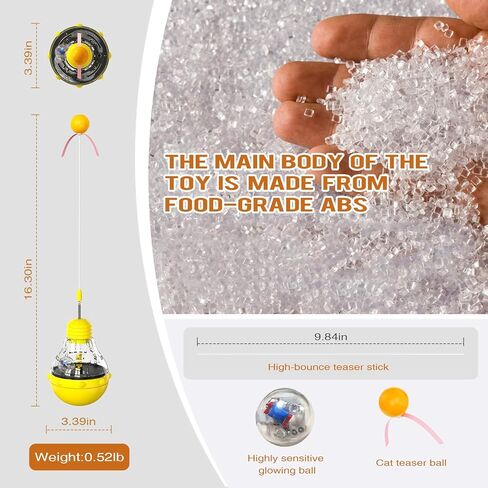 ألعاب القطط التفاعلية من YUDANSI تجمع بين عصا التحفيز والكرة المتوهجة | ألعاب بتصميم بهلوان جذابة لتمرين القطط في الأماكن المغلقة وتخفيف الملل | هدية للقطط in Kuwait
