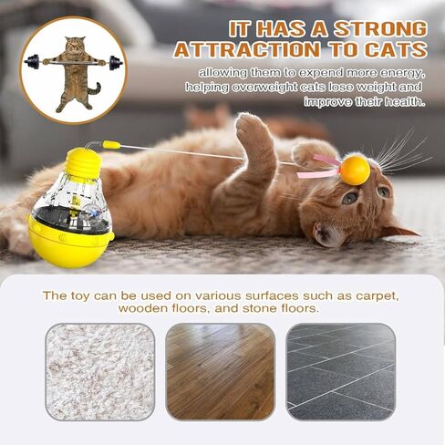 ألعاب القطط التفاعلية من YUDANSI تجمع بين عصا التحفيز والكرة المتوهجة | ألعاب بتصميم بهلوان جذابة لتمرين القطط في الأماكن المغلقة وتخفيف الملل | هدية للقطط in Kuwait