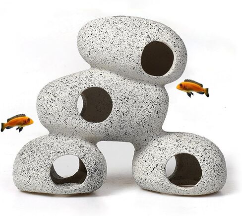 ديكور حوض السمك الكهوف الصخرية بيتا مخبأ سيشليد الراتنج حوض السمك الحجر مخبأ بيتا حوض للأسماك الملحقات الصغيرة مأوى الأسماك لروبيان سيشليد إخفاء تربية التفريخ in Kuwait