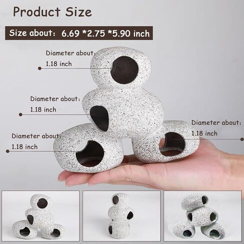 ديكور حوض السمك الكهوف الصخرية بيتا مخبأ سيشليد الراتنج حوض السمك الحجر مخبأ بيتا حوض للأسماك الملحقات الصغيرة مأوى الأسماك لروبيان سيشليد إخفاء تربية التفريخ in Kuwait