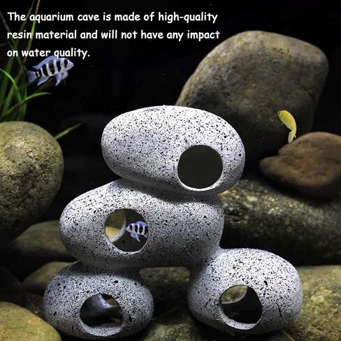 ديكور حوض السمك الكهوف الصخرية بيتا مخبأ سيشليد الراتنج حوض السمك الحجر مخبأ بيتا حوض للأسماك الملحقات الصغيرة مأوى الأسماك لروبيان سيشليد إخفاء تربية التفريخ in Kuwait