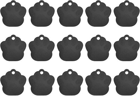 MECCANIXITY Metal Dog's Paw Tags Stamping,Silver Blank Dog Tags DIY Engraving Blank Tags Aluminium for Pet Dog ID Tags,Pendant Decoration,Craft Tags,Pack of 15 in Saudi Arabia