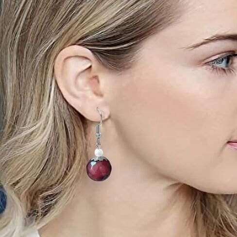 Turquoise, Lapis Lazuli, Amethyst,Agate Dangle Earrings for Women Natural Gemstone Beaded Earrings Minimalist style Jewelry Gift for Women (Yellow) in Saudi Arabia