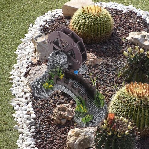 تمثال ياردوي المصغر لعجلة المياه من الراتنج نموذج جسر بونساي لحوض السمك منظر طبيعي صغير لتزيين حوض الأسماك (رمادي) in Kuwait