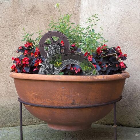 تمثال ياردوي المصغر لعجلة المياه من الراتنج نموذج جسر بونساي لحوض السمك منظر طبيعي صغير لتزيين حوض الأسماك (رمادي) in Kuwait