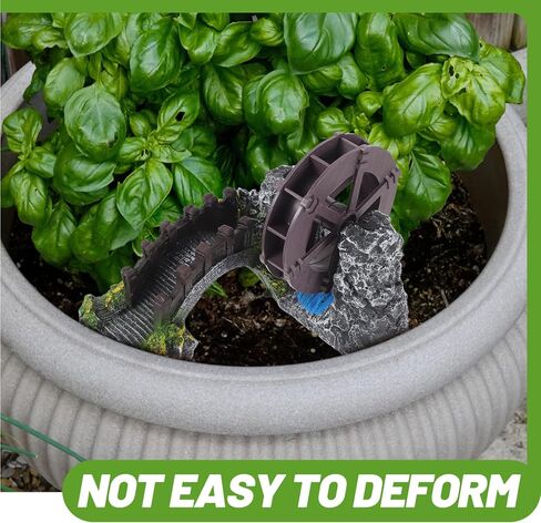 تمثال ياردوي المصغر لعجلة المياه من الراتنج نموذج جسر بونساي لحوض السمك منظر طبيعي صغير لتزيين حوض الأسماك (رمادي) in Kuwait