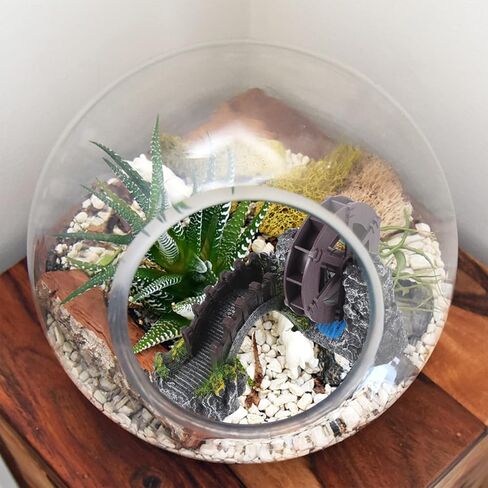 تمثال ياردوي المصغر لعجلة المياه من الراتنج نموذج جسر بونساي لحوض السمك منظر طبيعي صغير لتزيين حوض الأسماك (رمادي) in Kuwait