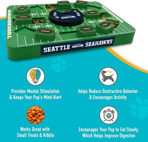 Pets First NFL Seattle Seahawks Puzzle Toy, Puzzle Treat Dog Toy, Interactive Dog Treat Toy, Dog Puzzle in Saudi Arabia