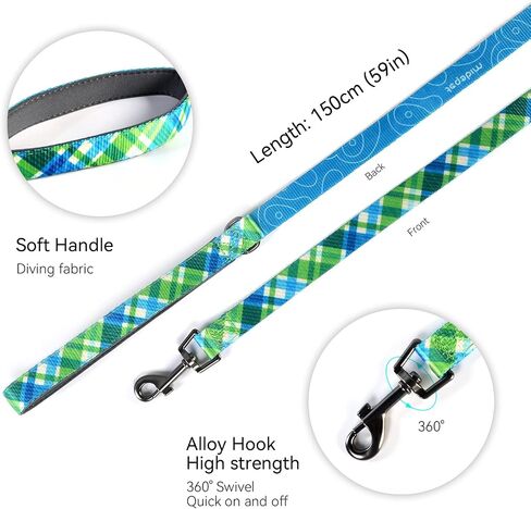 Dog Harness Collar and Leash Set, Soft Fabric Strong Adjustable Reflective No Pull Dog Vest Harness with Poop Bag Holder for Small Medium Large Dog in Saudi Arabia